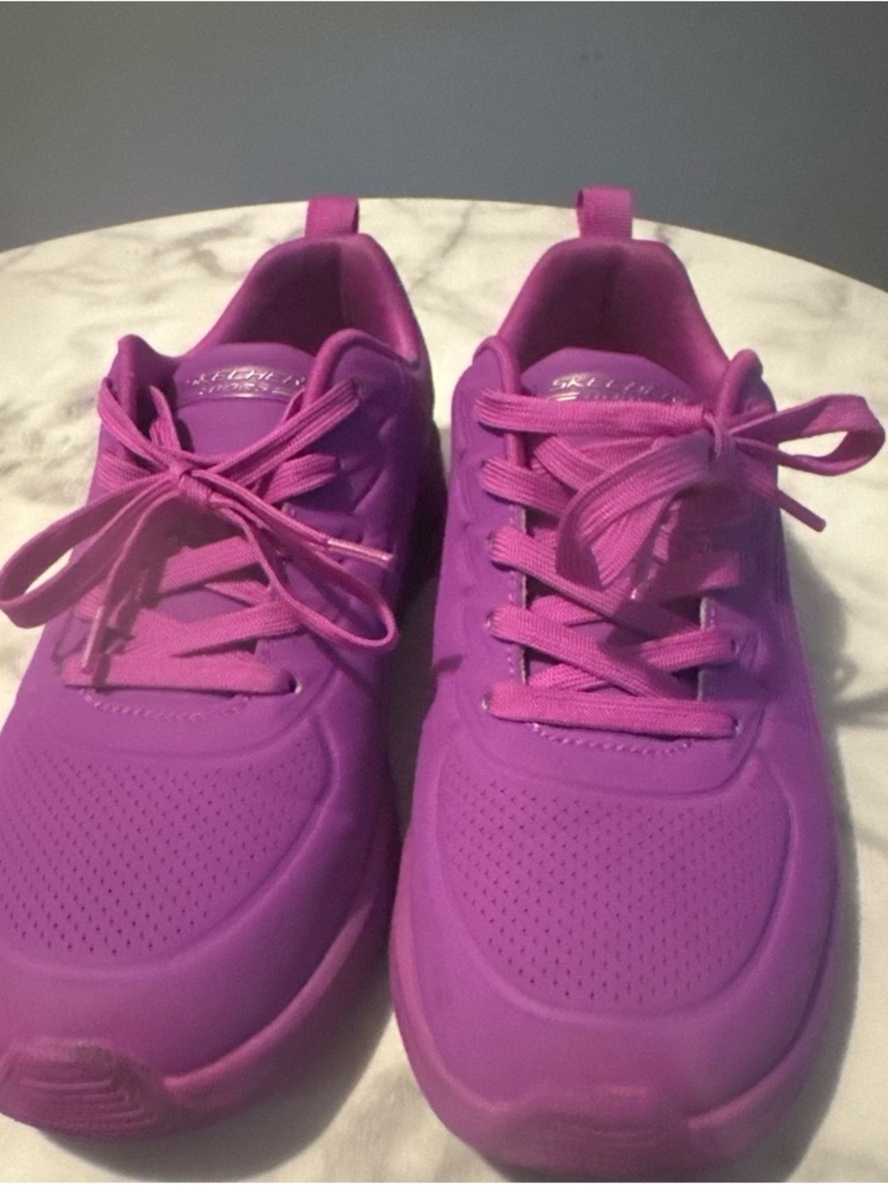 Skechers Women’s Bright Pink Lace-Up Sneakers